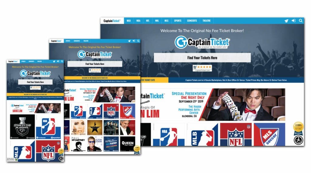 Captain Ticket™ website designed by RoxxiStudios™ - a web design company in Lake Arrowhead, CA